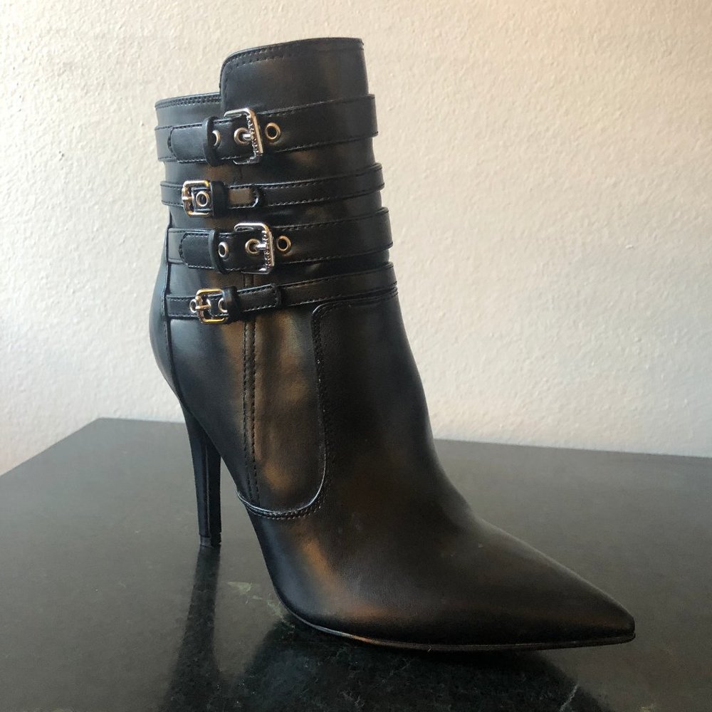 Guess Black Ankle Booties Size 8 Stiletto Heel